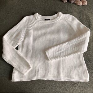 Quince 100% Organic Cotton White Fisherman Sweater